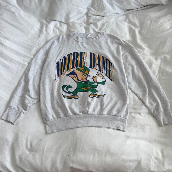 Vintage Notre Dame Fighting Irish Crewneck Sweatshirt Gray Size XL - Picture 1 of 5